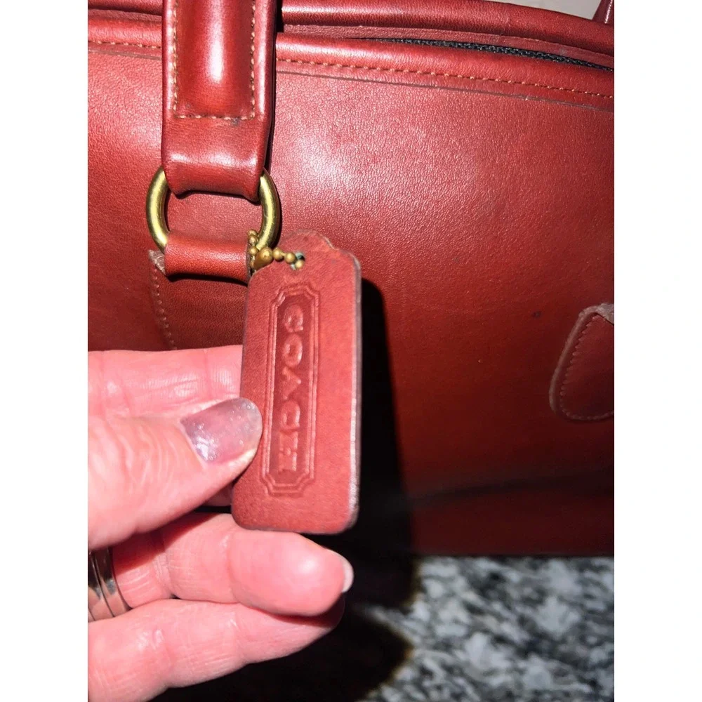 Vintage Coach Baxter 9903 Bordeaux Burgundy Glove Tanned Leather Satchel USA KMM